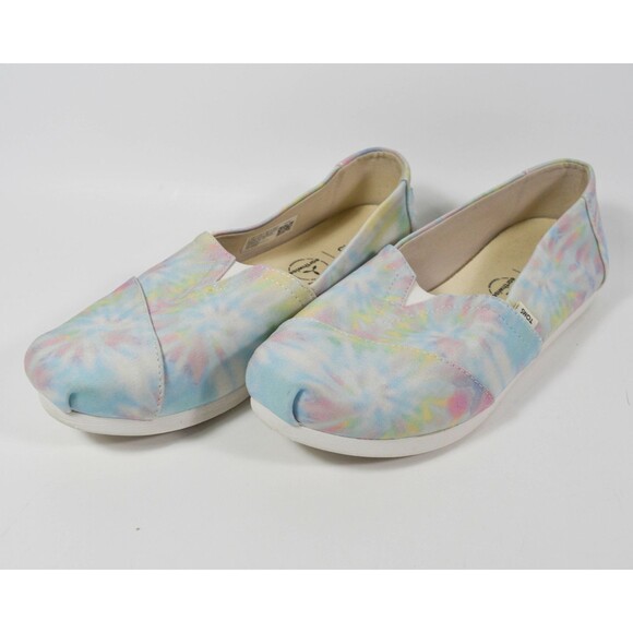 TOMS Earthwise Pastel Tie Dye Slip On Canvas Shoes Size 7.5 - Picture 3 of 7